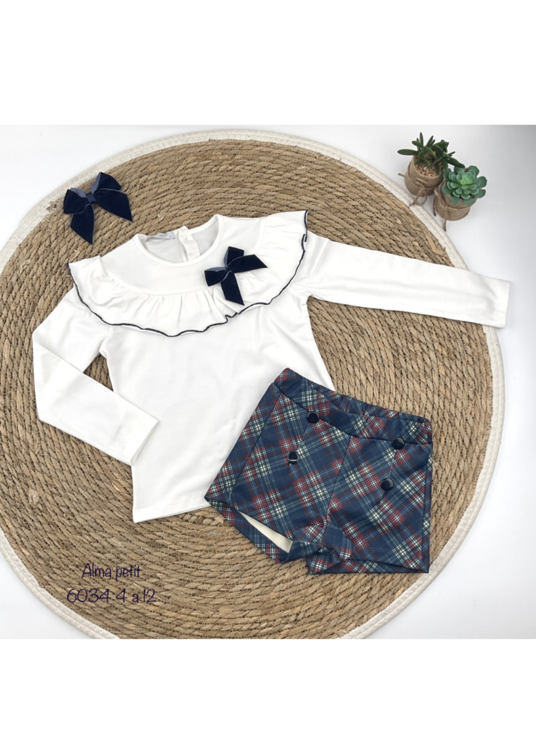 Conjunto short cuadros